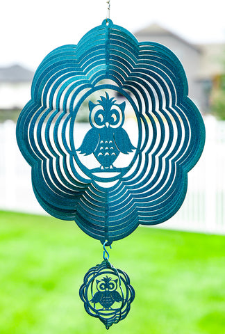 Owl Design Metal Wind Spinner