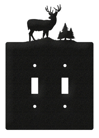 Buck Deer Double Toggle Switch Plate Cover