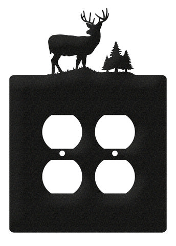 Buck Deer Double Outlet Cover