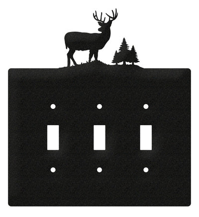 Buck Deer Triple Toggle Switch Plate Cover