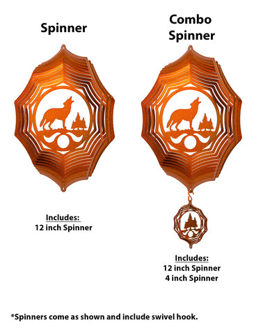 Wolf Design Metal Wind Spinner