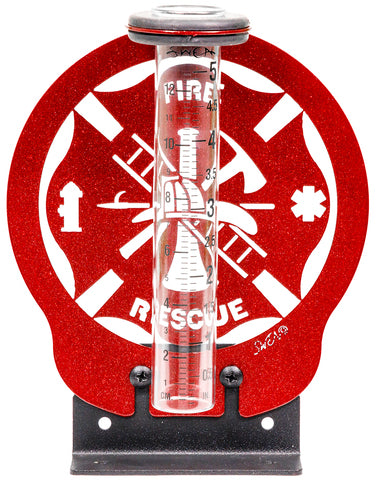 Fire Rescue Symbol Rain Gauge