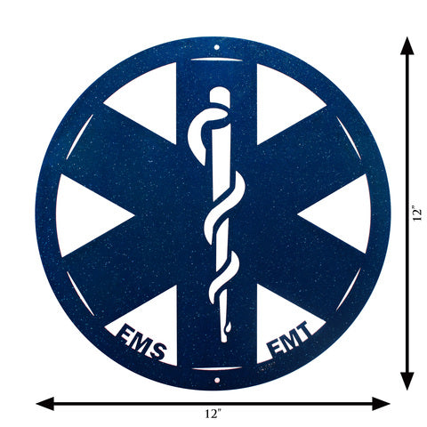 EMT / EMS Symbol Round Metal Wall Art