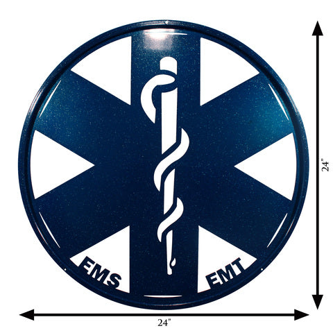 EMT / EMS Symbol Round Metal Wall Art
