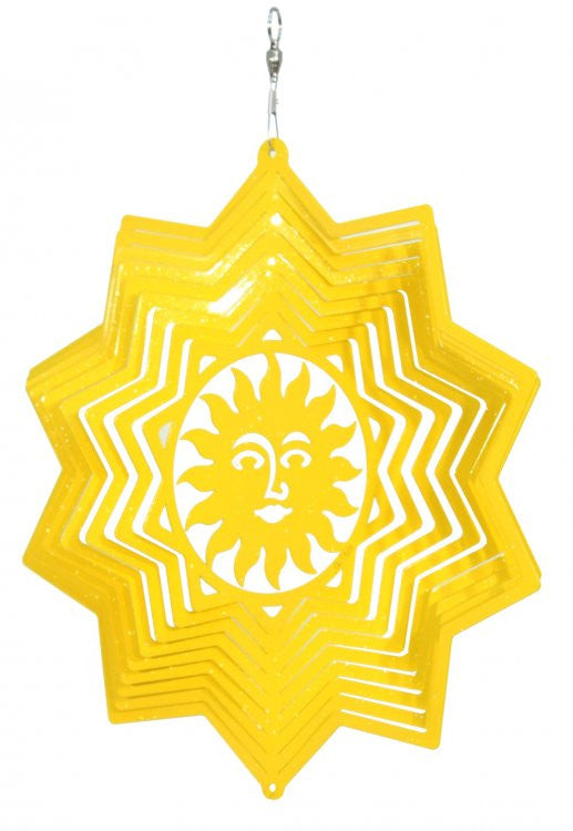 Sun Star Design Metal Wind Spinner Yellow