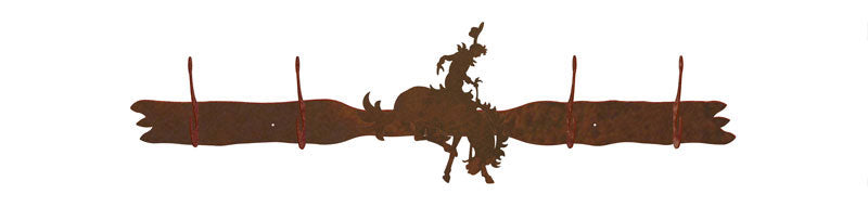 Bronc Rider Design 4 Hook Wall Coat Rack – Inspired by the Outdoors