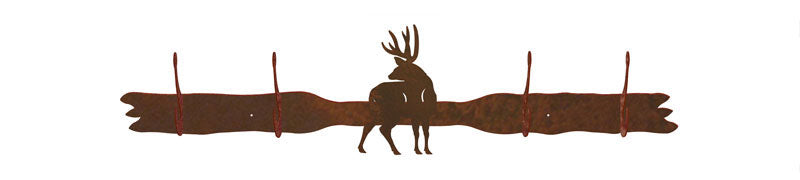 Mule Deer Design 4 Hook Wall Coat Rack