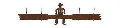Cowboy Design 4 Hook Wall Coat Rack