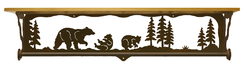 Bear Family 34" Towel Bar Shelf