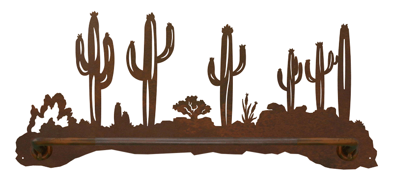 Desert Cactus Design 18" Scenic Hand Towel Bar