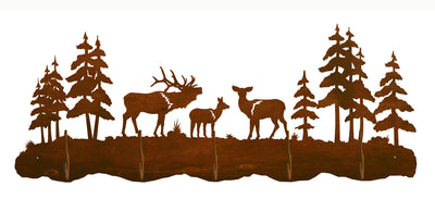 Elk Family Design 5 Hook Metal Wall Coat Rack