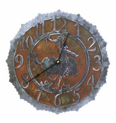 Bronc / Cowboy Design Metal Wall Clock