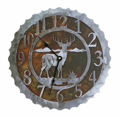 Buck Deer Design Metal Wall Clock
