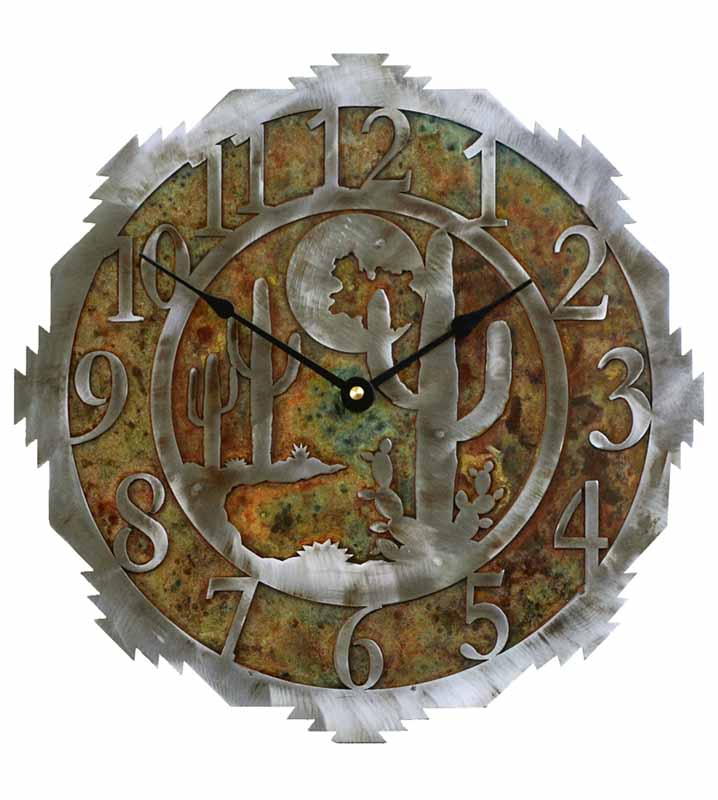 Desert Moon Design Metal Wall Clock