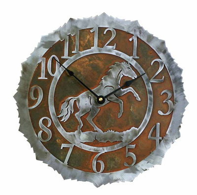 Rearing Horse Design Metal Wall Clock