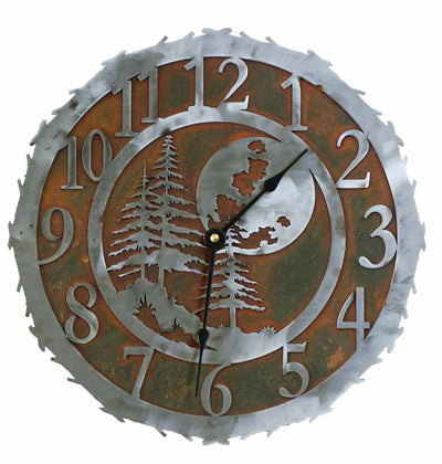 Midnight Moon Design Metal Wall Clock - Inspired by the Outdoors