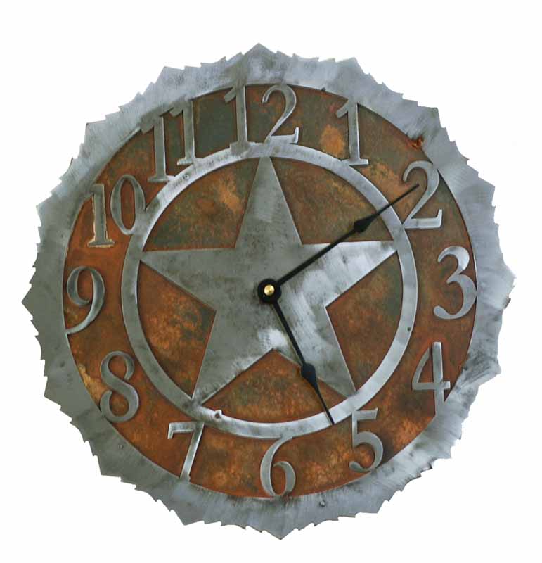 Texas Star Design Metal Wall Clock