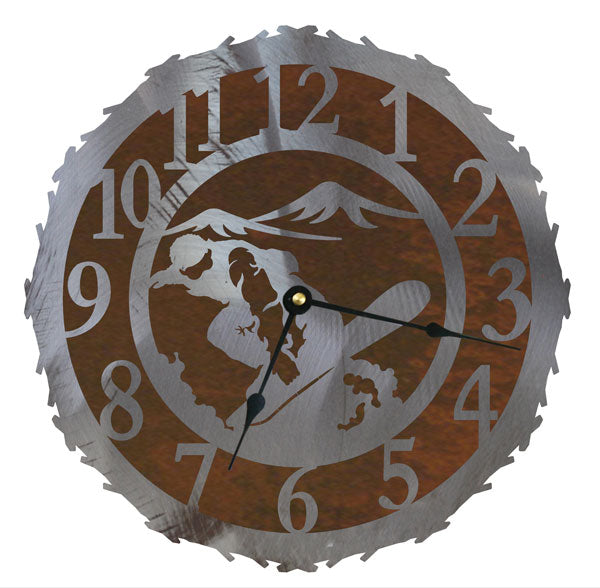 Snowboarder Design Metal Wall Clock - Inspired by the Outdoors