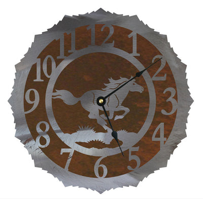 Wild Horse Design Metal Wall Clock