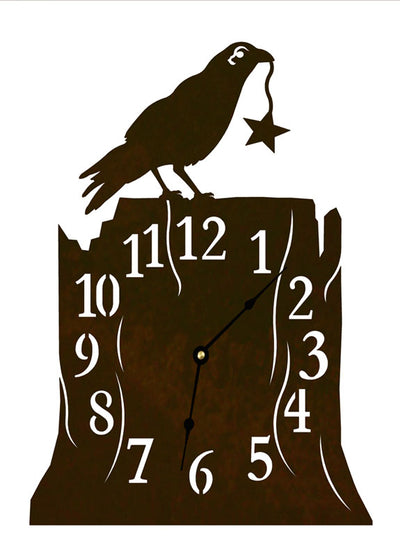 Crow with Star Table Clock