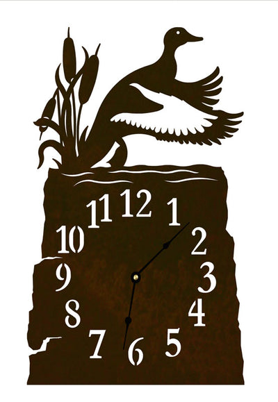 Duck with Cattails Table Clock