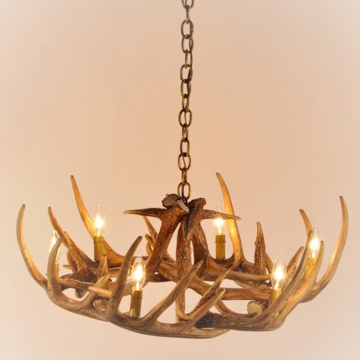 Whitetail Deer 9 Antler Reproduction Chandelier