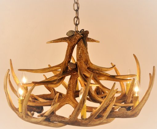 Whitetail 12 Antler Reproduction Chandelier