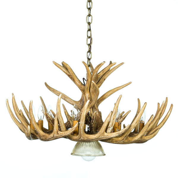 Whitetail 12 Antler Cascade Reproduction Chandelier with Downlight