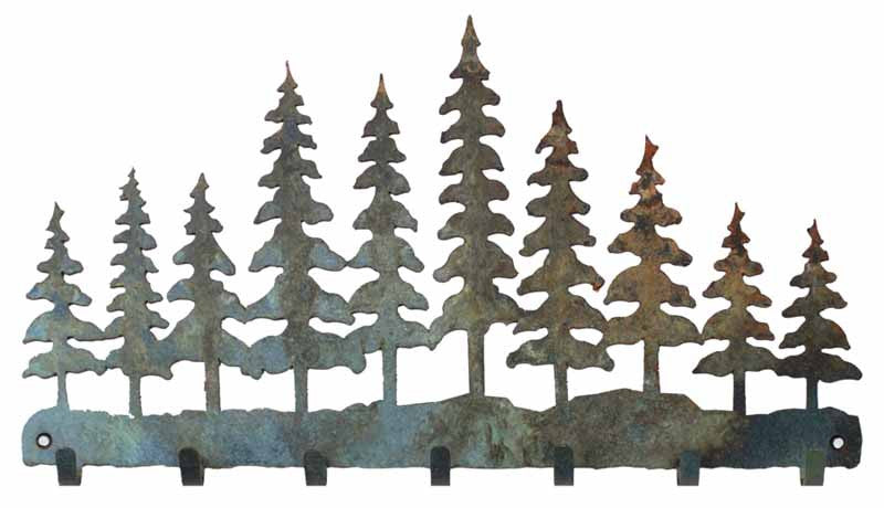 Pine Tree Design Rustic Metal Key Chain Hook