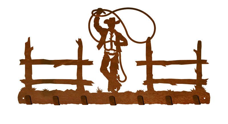 Roping Cowboy Rustic Metal Key Chain Hook – Inspired by the Outdoors