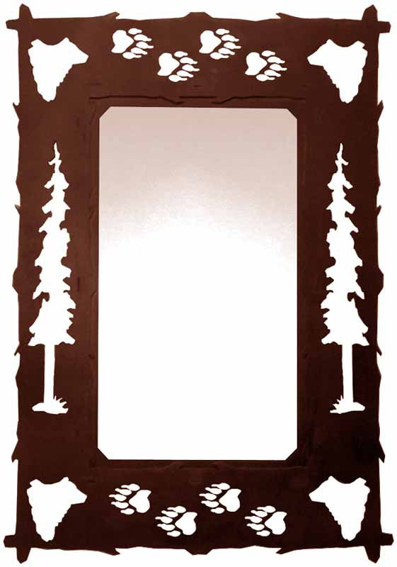 36" Bear Design Vertical Metal Wall Mirror