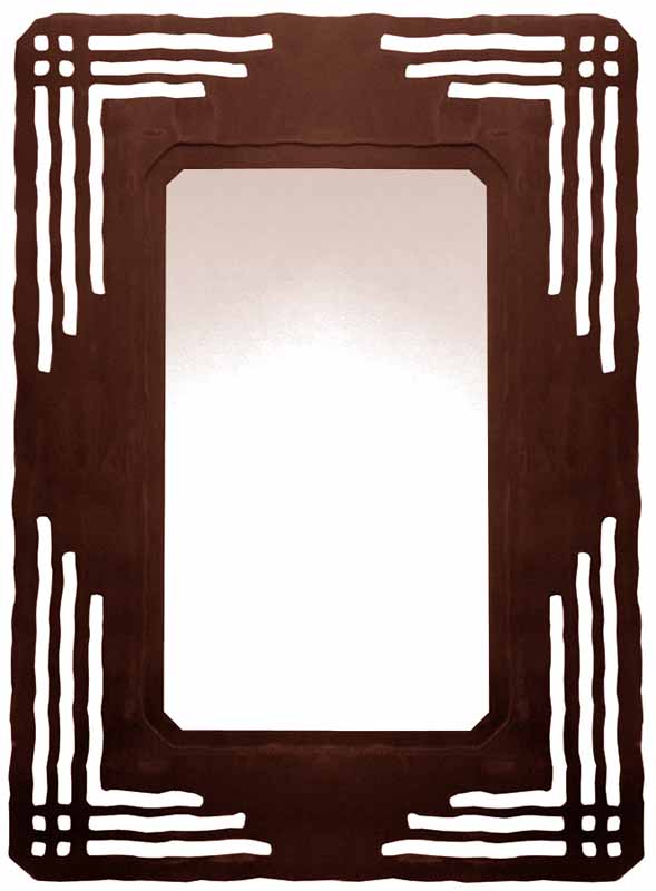 36" Mission Design Metal Wall Mirror