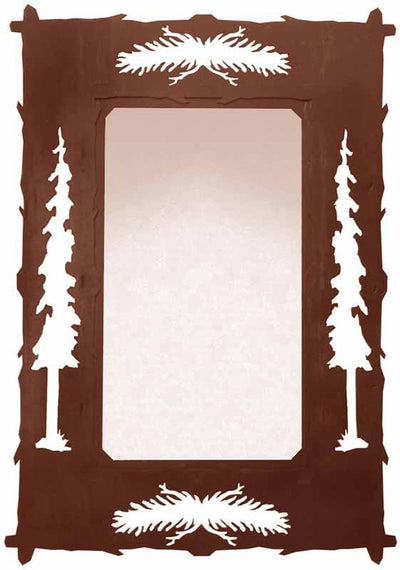 36" Pine Cone Design Vertical Metal Wall Mirror