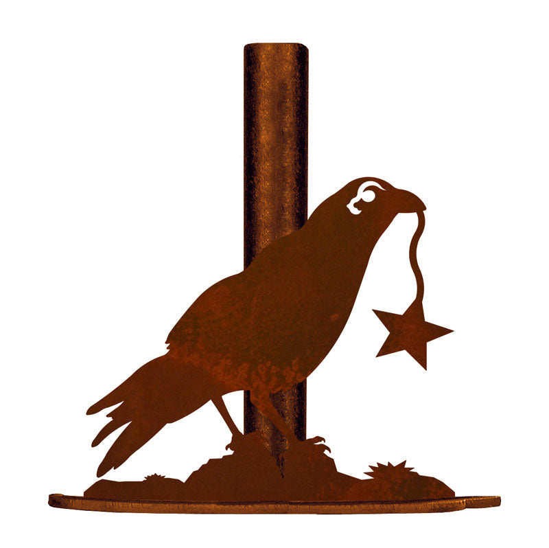 Crow with Star Design Metal Paper Towel Holder