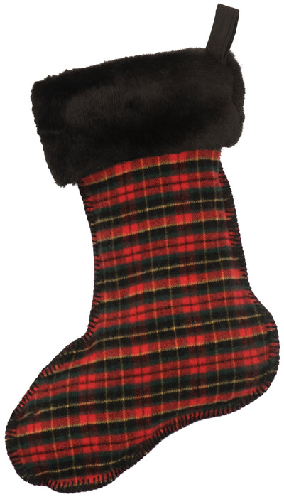 Wooded River Plaid Wool Blend Christmas Stocking