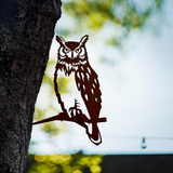 Great Horned Owl Metal Tree Silhouette