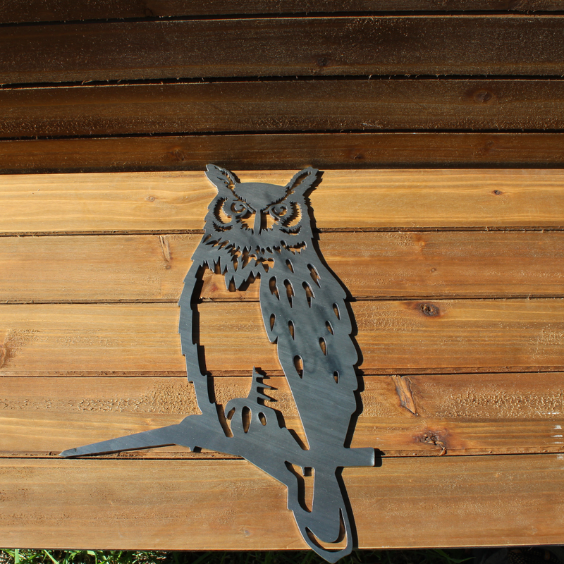 Great Horned Owl Metal Tree Silhouette
