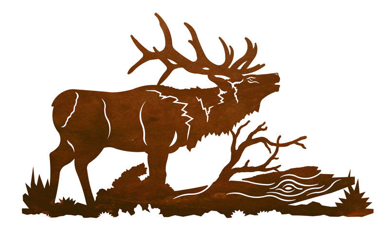 Bull Elk Design 30" Metal Wall Art