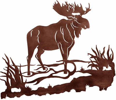 Bull Moose Design 30" Metal Wall Art