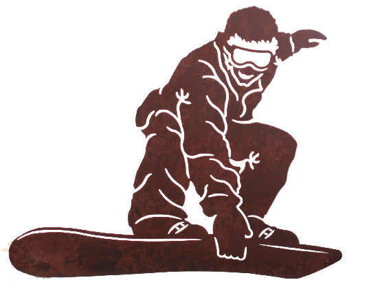 Snowboarder 26" Rustic Metal Wall Decor