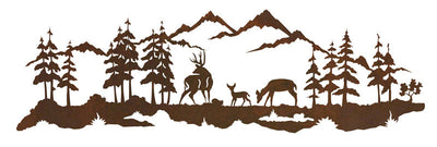 Deer Family 42" Metal Wall Art