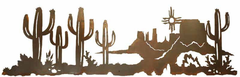 Desert Scene 57" Rustic Metal Wall Art