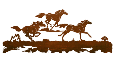 Wild Horse Herd 57" Metal Wall Art