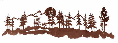 Midnight Moon and Pine Forest 84" Large Metal Wall Art