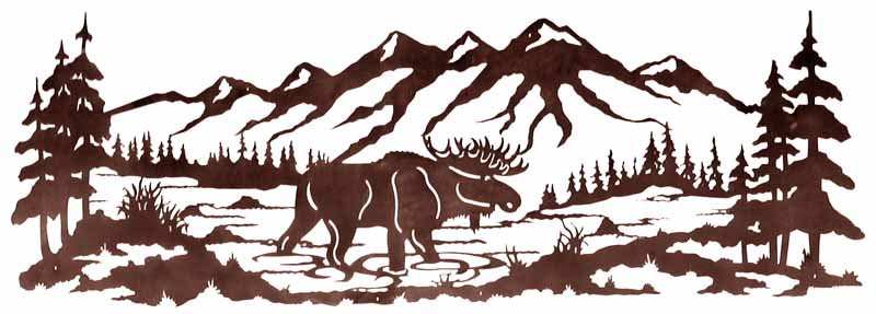 Bull Moose 84 Inch Large Metal Wall Art – Inspired by the Outdoors