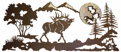 Bull Elk Burnished 57" Metal Wall Art