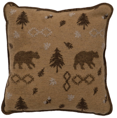 Chactaw Bear Design Wool Blend Throw Pillow