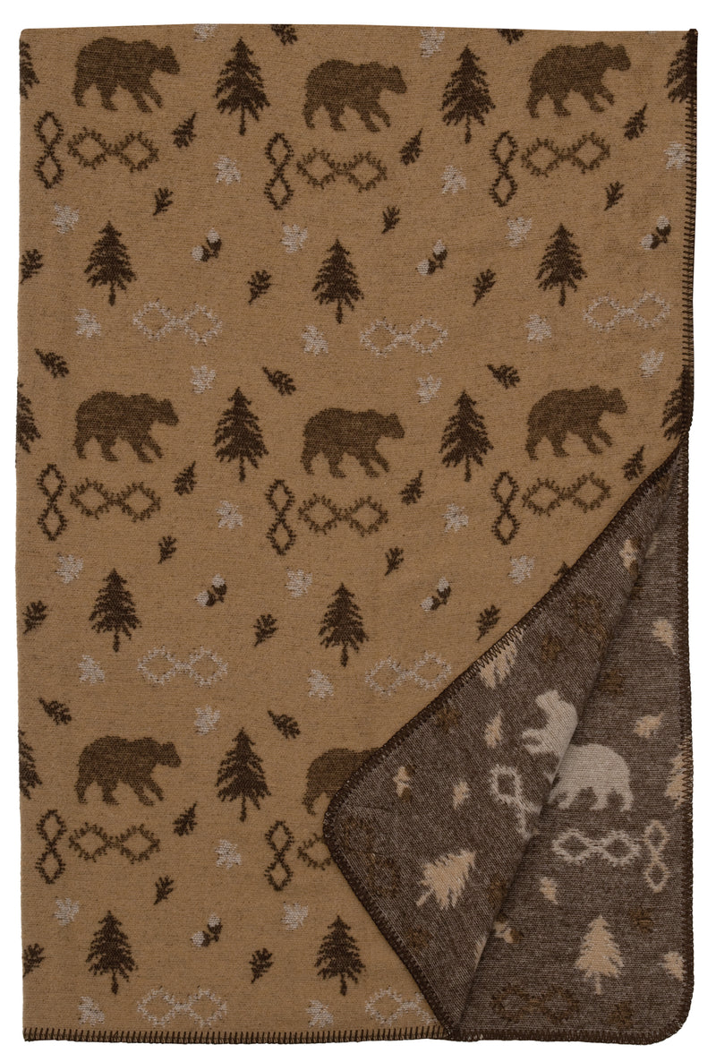 Chactaw Bear Design Wool Blend Throw