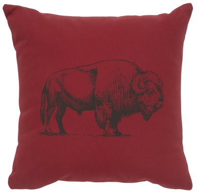 Buffalo Brick Color Cotton Throw Pillow
