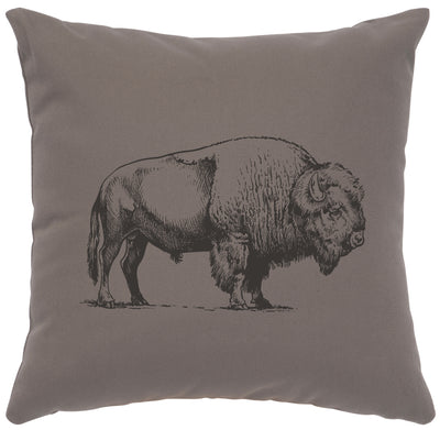 Buffalo Chrome Color Cotton Throw Pillow